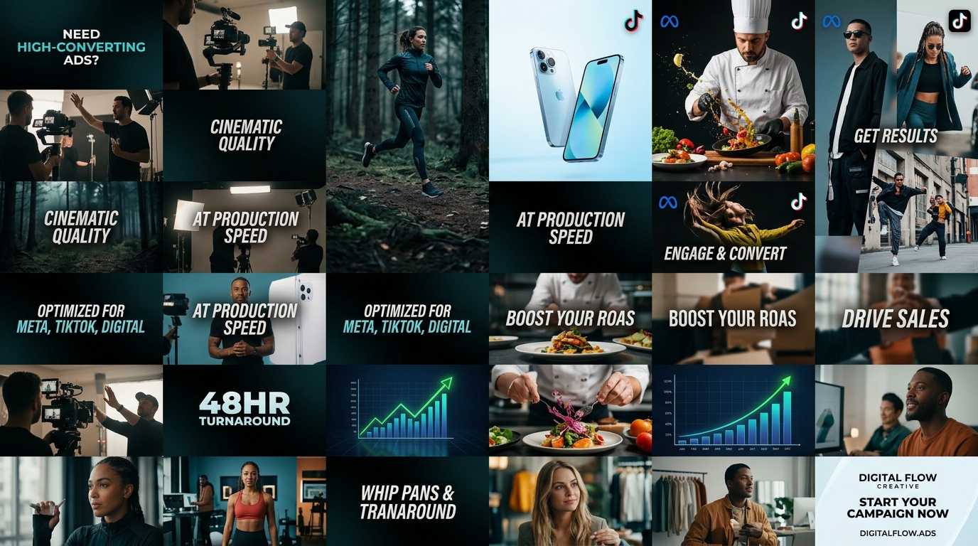 Professional video production setup with cinematic camera and dramatic studio lighting